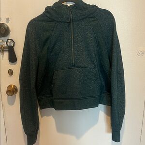 Lululemon Scuba Half Zip Hoodie Sparkle Green M/L